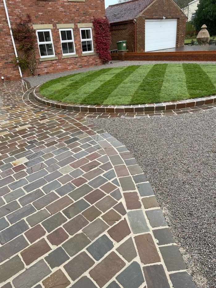 Raj Green Block Paving Mixed Sizes | Natural Sandstone Driveway Blocks ...