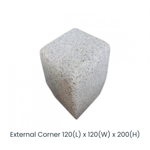 Silver Granite External Corner 120(L) x 120(W) x 200(H) R20