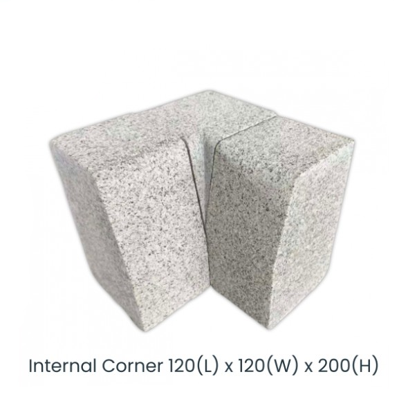 Silver Granite Internal Corner 120(L) x 120(W) x 200(H) R20